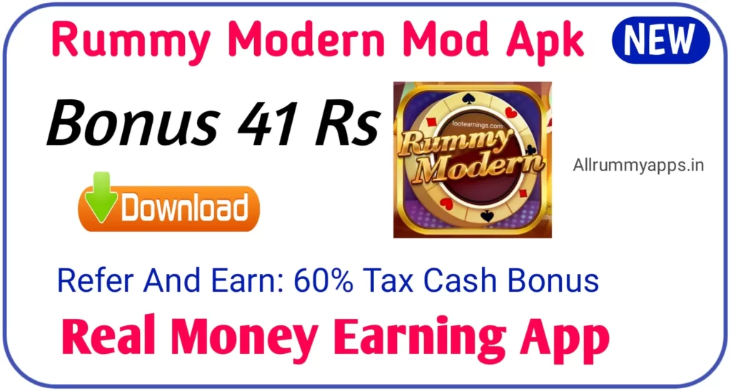 Rummy Modern Mod Apk 41 bonus | Rummy Modern Loot